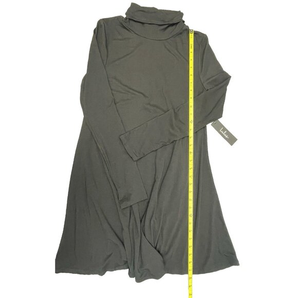 Lulus NWT  Black Long Sleeves Lined Black Flare Dress Rayon Size M - Picture 9 of 12